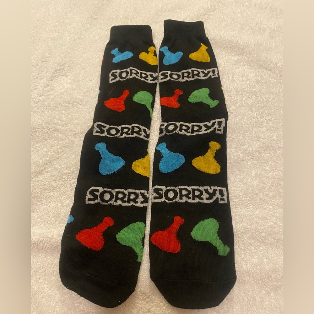 Hasbro Sorry Board Game Adult Large Crew Socks
